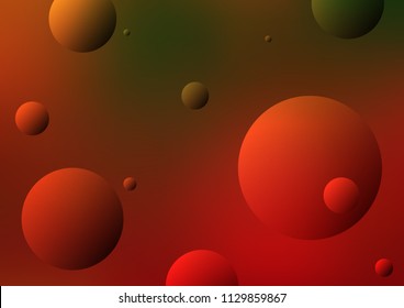 Light Green, Red vector background with dots. Abstract illustration with colored bubbles in nature style. The pattern can be used for beautiful websites.