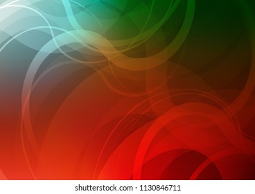 Light Green, Red vector background with bubble shapes. Creative illustration in halftone marble style with gradient. A completely new template for your business design.