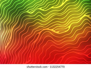Light Green, Red vector background with lamp shapes. Creative illustration in halftone marble style with gradient. A new texture for your  ad, booklets, leaflets.