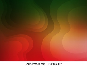 Light Green, Red vector background with bent ribbons. A completely new color illustration in marble style. Brand new design for your ads, poster, banner.