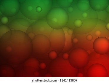 Light Green, Red vector background with dots. Modern abstract illustration with colorful water drops. The pattern can be used for aqua ad, booklets.