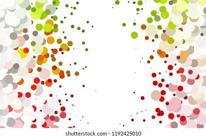 Light Green, Red vector background with bubbles. Modern abstract illustration with colorful water drops. Pattern of water, rain drops.