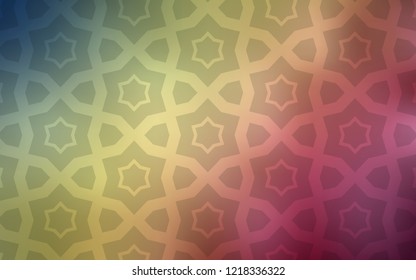 Light Green, Red vector background with colored stars. Glitter abstract illustration with colored stars. Template for sell phone backgrounds.