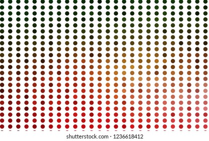 Light Green, Red vector background with bubbles. Blurred bubbles on abstract background with colorful gradient. Design for business adverts.