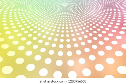 Light Green, Red vector background with bubbles. Abstract illustration with colored bubbles in nature style. Completely new template for your brand book.