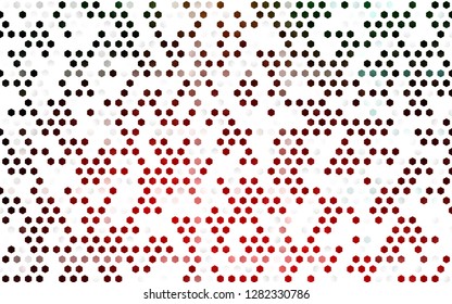 Light Green, Red vector background with hexagons. Colorful hexagons on white backdrop. Pattern can for your ad, booklets.