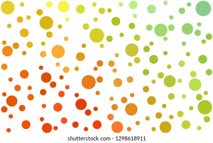 Light Green, Red vector  background with spots. Blurred decorative design in abstract style with bubbles. Design for poster, banner of websites.