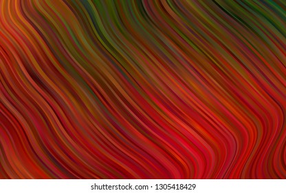 Light Green, Red vector background with abstract lines. A vague circumflex abstract illustration with gradient. New composition for your brand book.