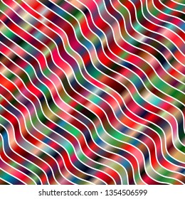 Light Green, Red vector background with curved lines. Colorful abstract illustration with gradient curves. Template for your UI design.