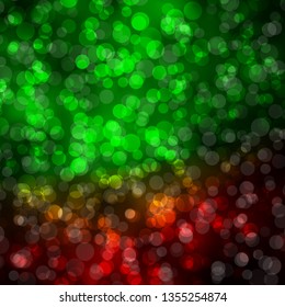 Light Green, Red vector background with circles. Abstract illustration with colorful spots in nature style. Design for posters, banners.