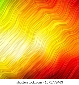 Light Green, Red vector background with bent lines. Bright sample with colorful bent lines, shapes. Pattern for booklets, leaflets.