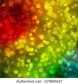 Light Green, Red vector background with circles. Abstract illustration with colorful spots in nature style. Design for posters, banners.
