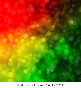 Light Green, Red vector background with circles. Abstract decorative design in gradient style with bubbles. Design for posters, banners.