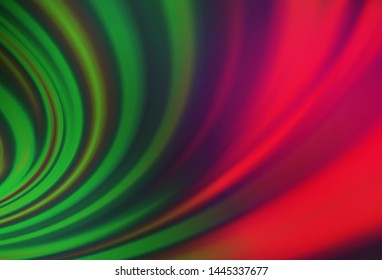 Light Green, Red vector background with bent ribbons. Brand new colored illustration in marble style with gradient. A completely new marble design for your business.