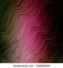 Light Green, Red vector background with bows. Abstract illustration with bandy gradient lines. Pattern for busines booklets, leaflets