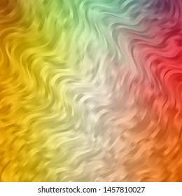 Light Green, Red vector background with lines. Colorful illustration with curved lines. Template for cellphones.