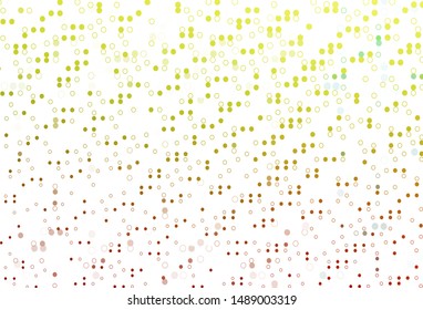 Light Green, Red vector background with bubbles. Beautiful colored illustration with blurred circles in nature style. Pattern for ads, leaflets.
