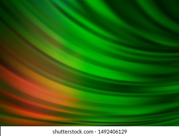 Light Green, Red vector background with lava shapes. A completely new color illustration in marble style. The best blurred design for your business.