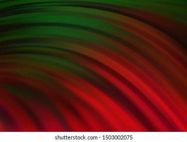 Light Green, Red vector background with curved circles. Creative geometric illustration in marble style with gradient. Textured wave pattern for backgrounds.