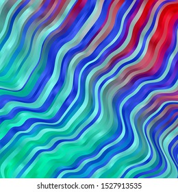 Light Green, Red vector background with bows. Bright sample with colorful bent lines, shapes. Pattern for booklets, leaflets.