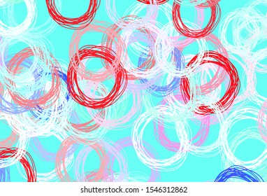 Light Green, Red vector background with spots. Glitter abstract illustration with blurred drops of rain. Pattern for beautiful websites.