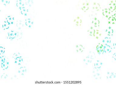 Light Green, Red vector background with arithmetic signs. Colored mathematic signs with gradient on white background. Pattern for ad, booklets, leaflets of education.