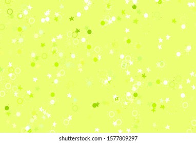 Light Green, Red vector background with colorful stars, suns. Shining colored illustration with stars, suns. Best design for your ad, poster, banner.