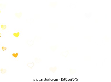 Light Green, Red vector background with hearts. Beautiful colored illustration with hearts in celebration style. Template for Valentine's greeting postcards.