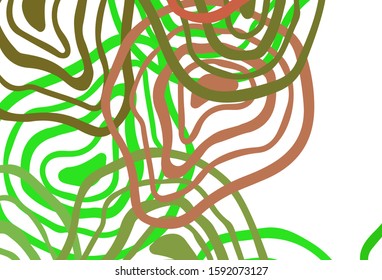 Light Green, Red vector background with curved lines. A completely new colorful illustration in simple style. Template for cell phone screens.