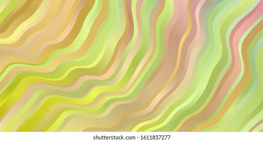 Light Green, Red vector background with bent lines. Abstract gradient illustration with wry lines. Pattern for booklets, leaflets.