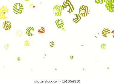 Light Green, Red vector background with spots. Blurred decorative design in abstract style with bubbles. Design for poster, banner of websites.