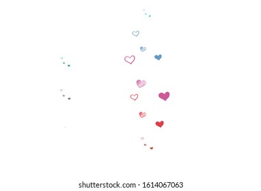 Light Green, Red vector background with hearts. Beautiful celebration style hearts on abstract illustration. Pattern for valentine's ad, booklets.
