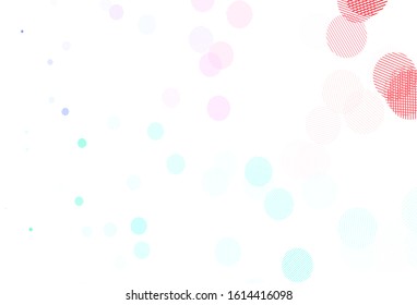 Light Green, Red vector background with bubbles. Modern abstract illustration with colorful water drops. Pattern for beautiful websites.