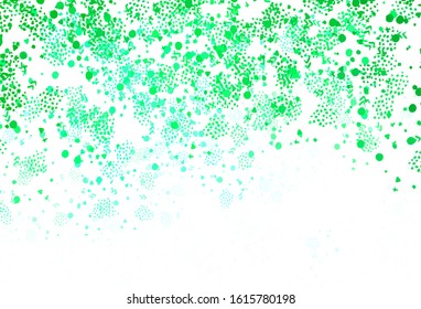 Light Green, Red vector background with abstract shapes. Colorful chaotic forms with gradient in modern style. Elegant design for wallpapers.