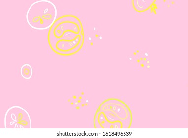 Light Green, Red vector background with cuisine gourmet. Illustration with set of fresh food in doodle style. Pattern for ads of breakfast, lunch, dinner.