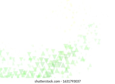 Light Green, Red vector background with triangles, circles. Abstract gradient illustration with circles, triangles. Best design for poster, banner.