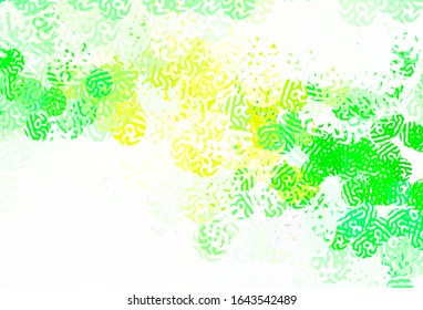 Light Green, Red vector background with abstract shapes. Colorful chaotic forms with gradient in modern style. Background for a cell phone.