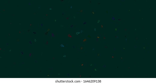 Light Green, Red vector background with woman symbols. Simple design in abstract style with women’s rights activism. Background for International Women’s Day.