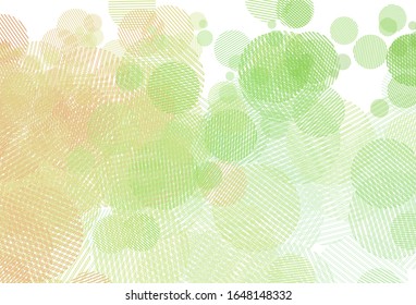Light Green, Red vector background with spots. Blurred decorative design in abstract style with bubbles. New template for your brand book.