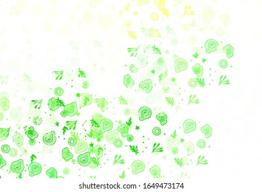 Light Green, Red vector background with abstract shapes. Colorful chaotic forms with gradient in modern style. Background for a cell phone.