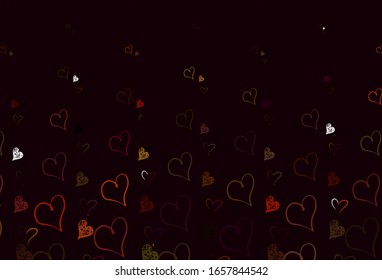 Light Green, Red vector background with hearts. Beautiful abstract hearts on colorful gradient background. Pattern for carnival, festival romantic leaflets.