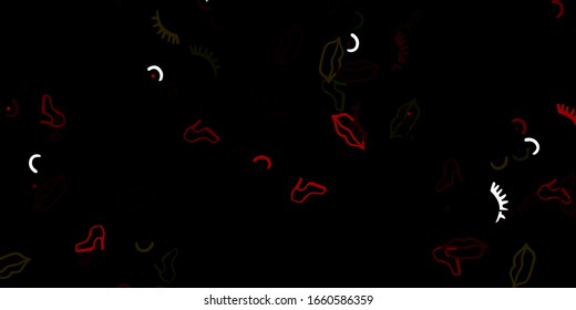 Light Green, Red vector background with woman symbols. Colorful illustration with gradient feminism shapes. Background for International Women’s Day.