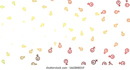 Light Green, Red vector background with woman symbols. Simple design in abstract style with women’s rights activism. Design for International Women’s Day.