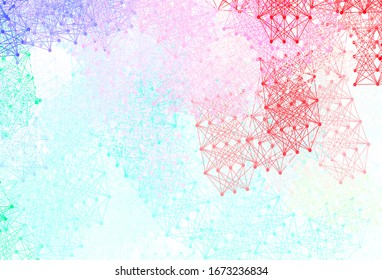 Light Green, Red vector background with forms of artificial intelligence. Shining colorful illustration with real structure of AI. Template for ads of intellect, innovations.
