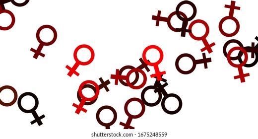 Light Green, Red vector background with woman symbols. Abstract illustration with a depiction of women's power. Elegant design for wallpapers.