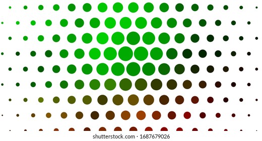 Light Green, Red vector background with spots. Abstract decorative design in gradient style with bubbles. Pattern for wallpapers, curtains.