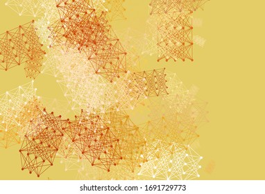 Light Green, Red vector background with forms of artificial intelligence. Colored AI structure with gradient lines and dots. Pattern for science, futuristic designs.