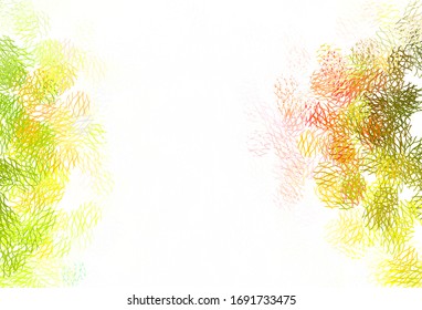 Light Green, Red vector background with spots, lines. Modern abstract illustration with colorful dots, lines. Design for poster, banner of websites.