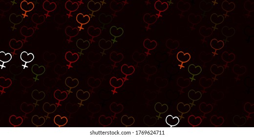 Light Green, Red vector background with woman symbols. Colorful illustration with gradient feminism shapes. Simple design for your web site.