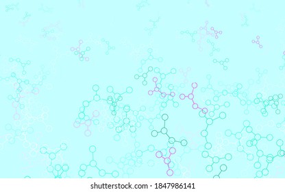 Light Green, Red vector background with forms of artificial intelligence. Colorful design in simple style with AI links. Design for depiction of cyber innovations.
